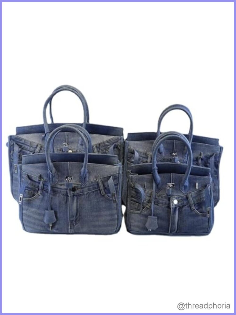 Denim Tote Large Capacity Satchel Shoulder Bag Everyday Travel
